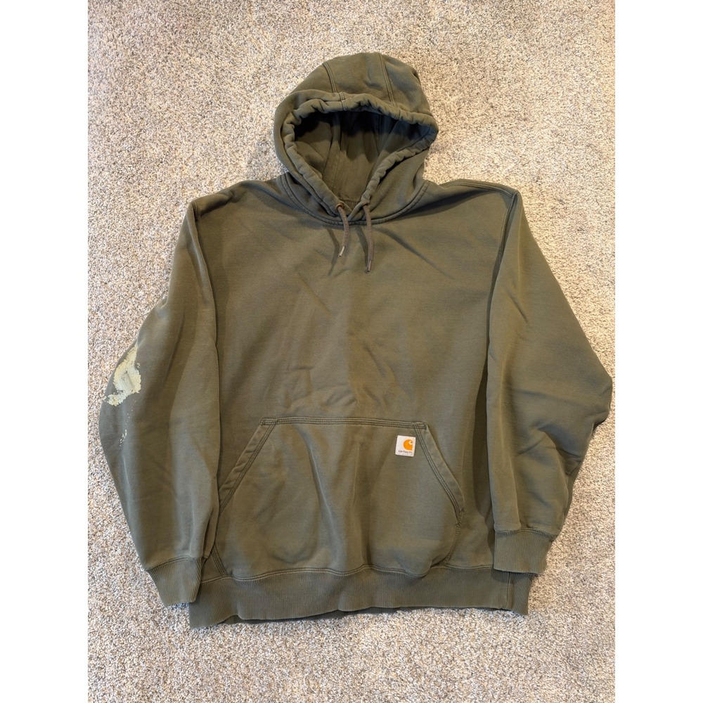 Carhartt Hoodie Mens 2XL Green Midweight Original Fit Pullover Sweatshirt *